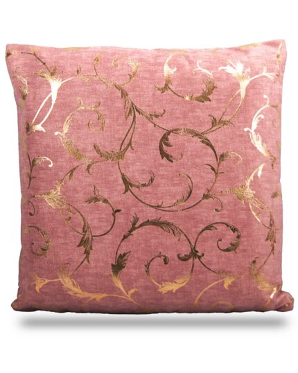 Elegant Cushion Covers S Velvet Red And Golden Colored (Size: 16″*16″)