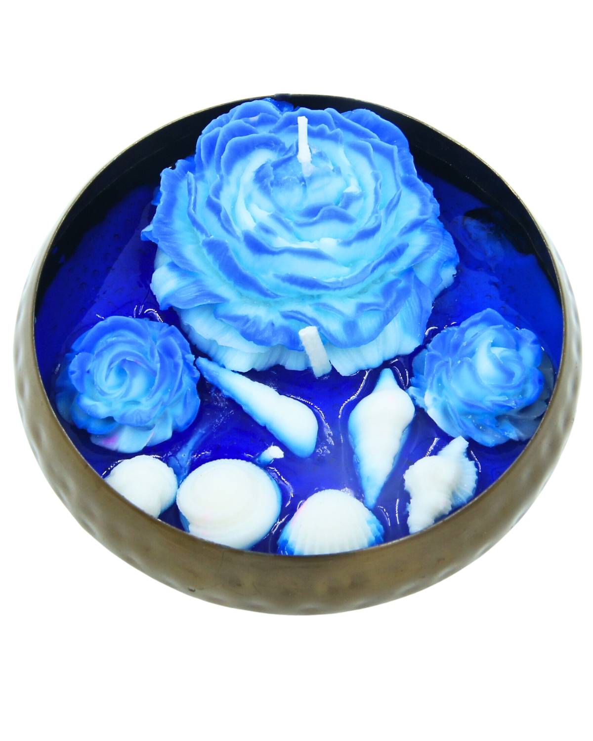 Brass Urli Rose Ocean Theme